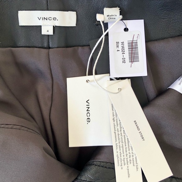 NWT Vince Women’s 100% Lamb Leather High Rise Shorts Size 4 - Picture 7 of 13